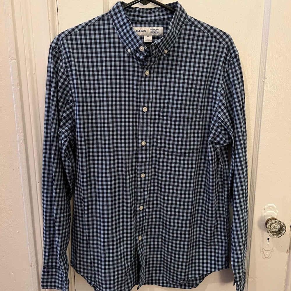 Checker Print Button Down